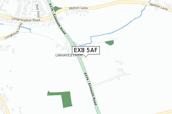 EX8 5AF map - large scale - OS Open Zoomstack (Ordnance Survey)