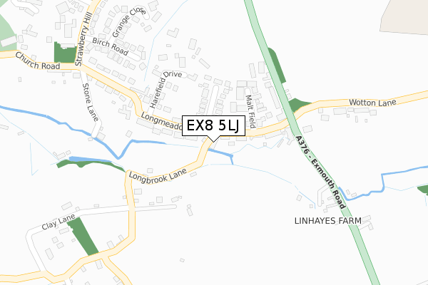 EX8 5LJ map - large scale - OS Open Zoomstack (Ordnance Survey)