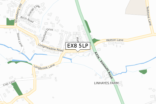 EX8 5LP map - large scale - OS Open Zoomstack (Ordnance Survey)