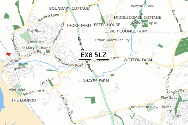 EX8 5LZ map - small scale - OS Open Zoomstack (Ordnance Survey)