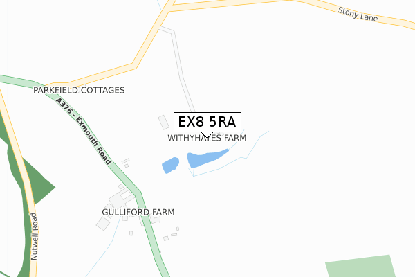 EX8 5RA map - large scale - OS Open Zoomstack (Ordnance Survey)