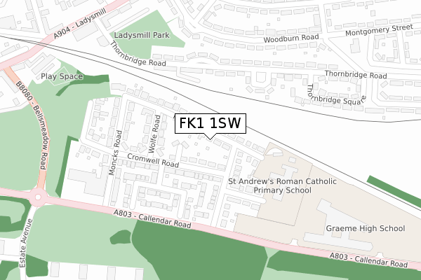 FK1 1SW map - large scale - OS Open Zoomstack (Ordnance Survey)