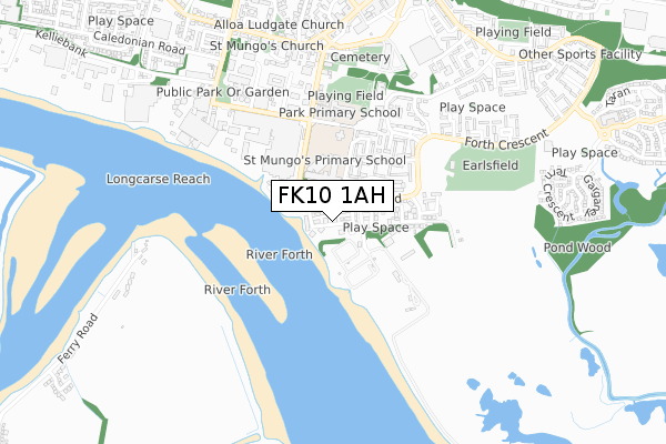 FK10 1AH map - small scale - OS Open Zoomstack (Ordnance Survey)