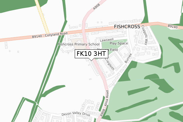 FK10 3HT map - large scale - OS Open Zoomstack (Ordnance Survey)