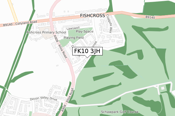 FK10 3JH map - large scale - OS Open Zoomstack (Ordnance Survey)