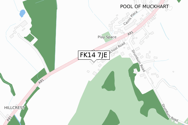 FK14 7JE map - large scale - OS Open Zoomstack (Ordnance Survey)