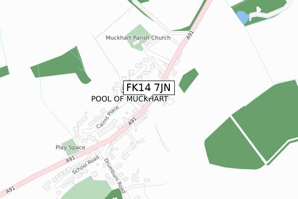 FK14 7JN map - large scale - OS Open Zoomstack (Ordnance Survey)