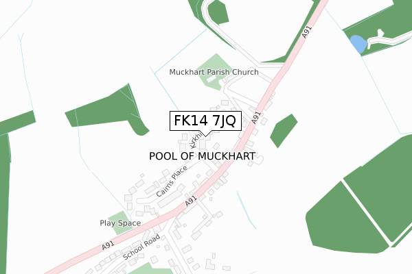 FK14 7JQ map - large scale - OS Open Zoomstack (Ordnance Survey)