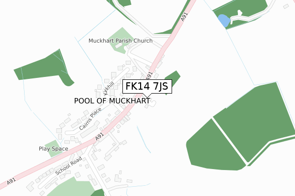 FK14 7JS map - large scale - OS Open Zoomstack (Ordnance Survey)