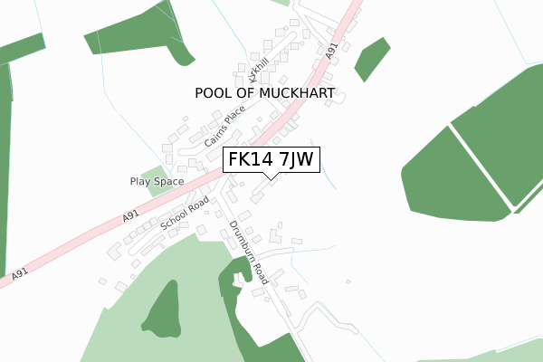 FK14 7JW map - large scale - OS Open Zoomstack (Ordnance Survey)