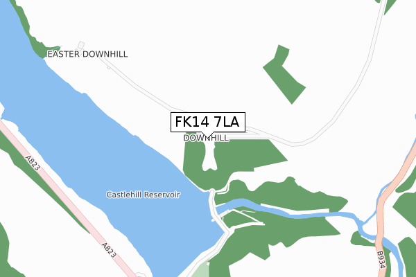 FK14 7LA map - large scale - OS Open Zoomstack (Ordnance Survey)