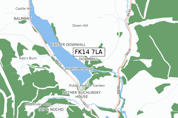 FK14 7LA map - small scale - OS Open Zoomstack (Ordnance Survey)