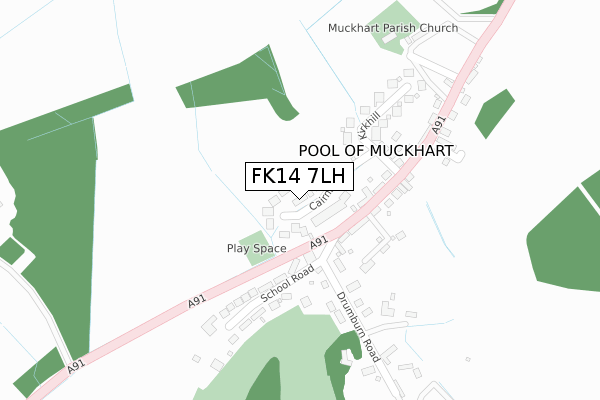 FK14 7LH map - large scale - OS Open Zoomstack (Ordnance Survey)