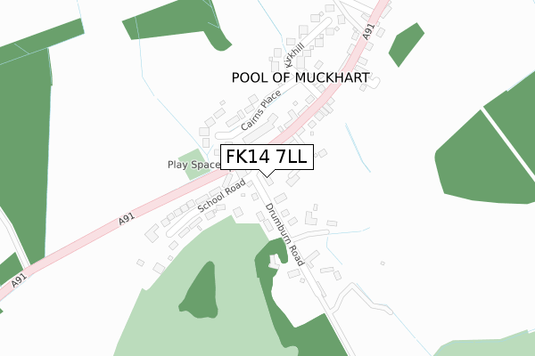 FK14 7LL map - large scale - OS Open Zoomstack (Ordnance Survey)