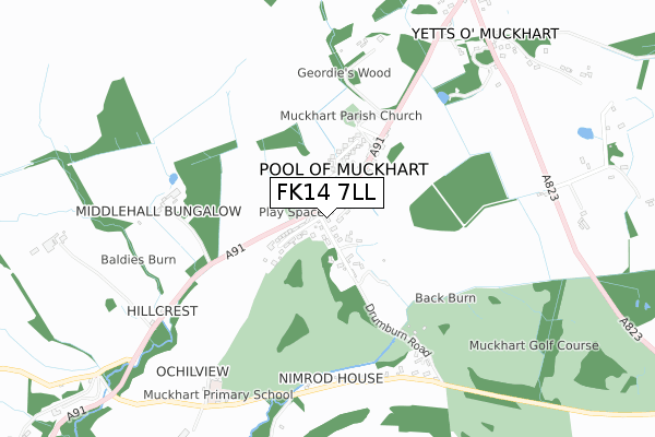 FK14 7LL map - small scale - OS Open Zoomstack (Ordnance Survey)