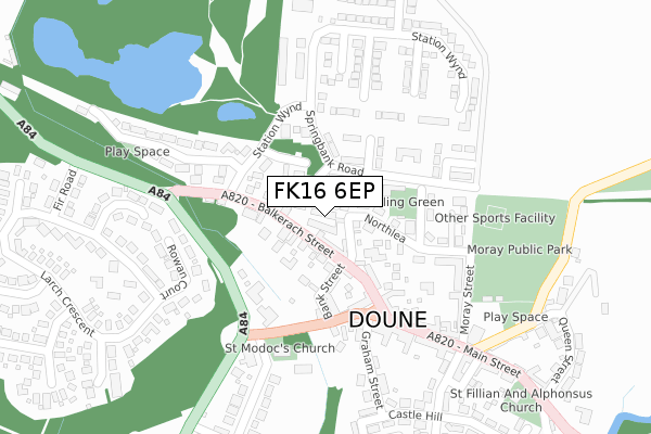 FK16 6EP map - large scale - OS Open Zoomstack (Ordnance Survey)