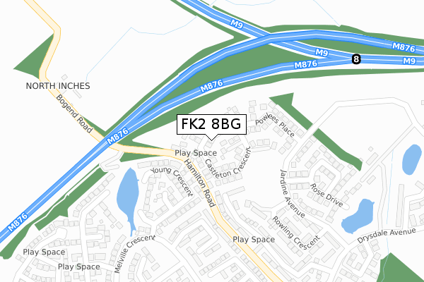 FK2 8BG map - large scale - OS Open Zoomstack (Ordnance Survey)