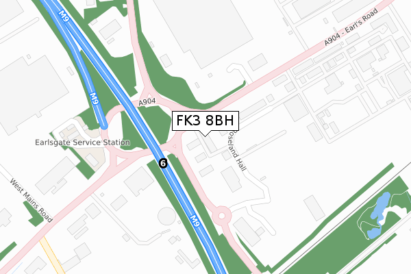 FK3 8BH map - large scale - OS Open Zoomstack (Ordnance Survey)