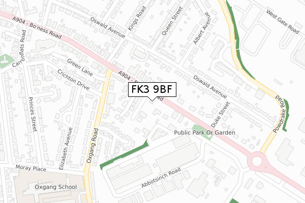 FK3 9BF map - large scale - OS Open Zoomstack (Ordnance Survey)