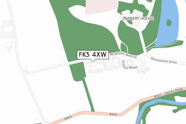 FK5 4XW map - large scale - OS Open Zoomstack (Ordnance Survey)