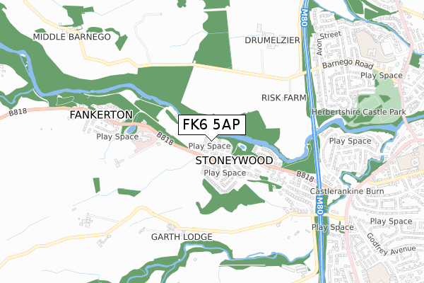 FK6 5AP map - small scale - OS Open Zoomstack (Ordnance Survey)