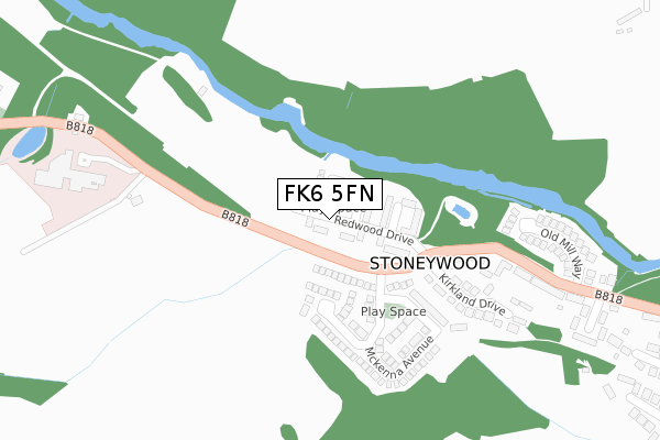 FK6 5FN map - large scale - OS Open Zoomstack (Ordnance Survey)