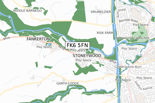 FK6 5FN map - small scale - OS Open Zoomstack (Ordnance Survey)