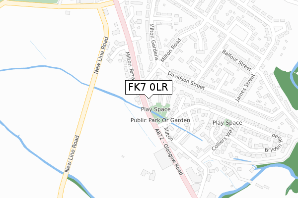 FK7 0LR map - large scale - OS Open Zoomstack (Ordnance Survey)