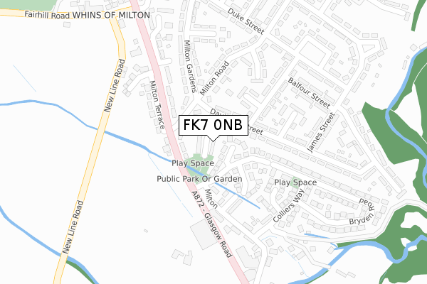 FK7 0NB map - large scale - OS Open Zoomstack (Ordnance Survey)