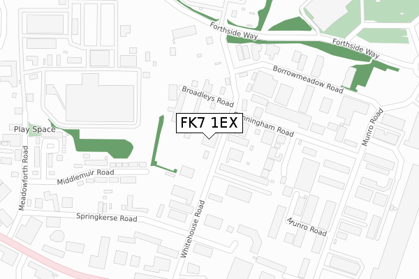 FK7 1EX map - large scale - OS Open Zoomstack (Ordnance Survey)