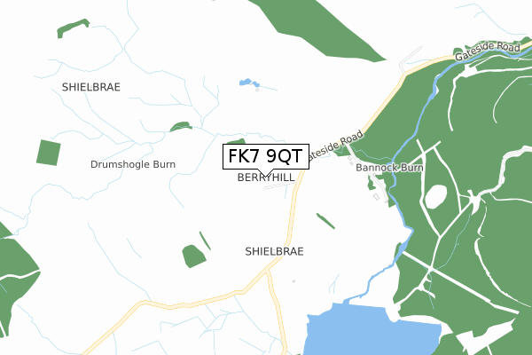FK7 9QT map - small scale - OS Open Zoomstack (Ordnance Survey)