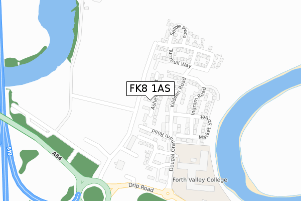 FK8 1AS map - large scale - OS Open Zoomstack (Ordnance Survey)