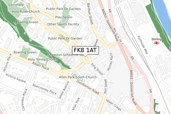 FK8 1AT map - large scale - OS Open Zoomstack (Ordnance Survey)