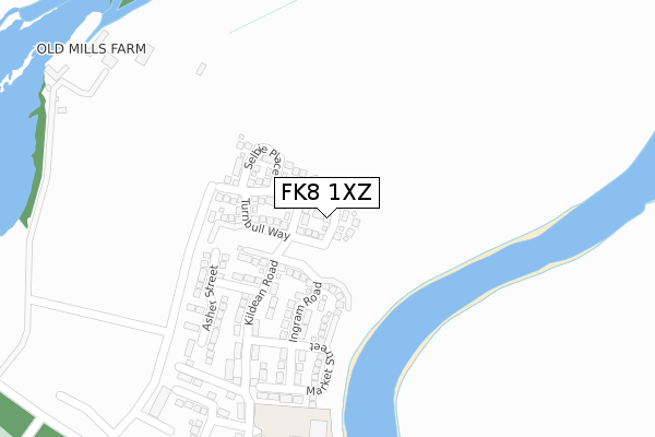 FK8 1XZ map - large scale - OS Open Zoomstack (Ordnance Survey)