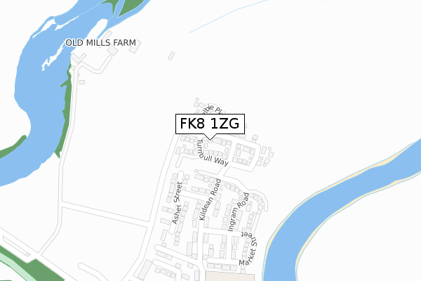 FK8 1ZG map - large scale - OS Open Zoomstack (Ordnance Survey)