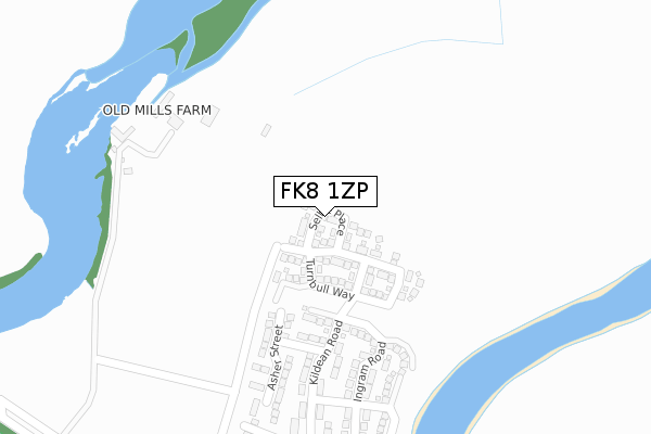 FK8 1ZP map - large scale - OS Open Zoomstack (Ordnance Survey)