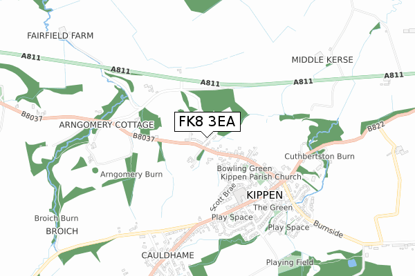 FK8 3EA map - small scale - OS Open Zoomstack (Ordnance Survey)