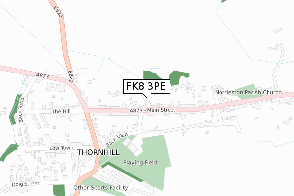 FK8 3PE map - large scale - OS Open Zoomstack (Ordnance Survey)