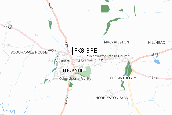 FK8 3PE map - small scale - OS Open Zoomstack (Ordnance Survey)