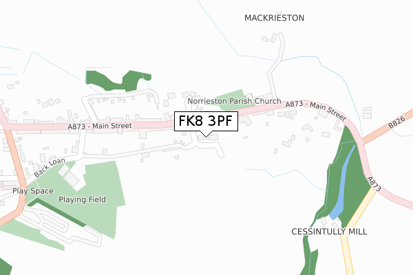 FK8 3PF map - large scale - OS Open Zoomstack (Ordnance Survey)