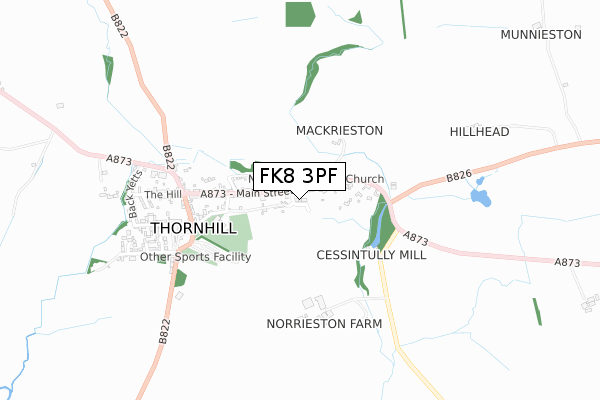 FK8 3PF map - small scale - OS Open Zoomstack (Ordnance Survey)