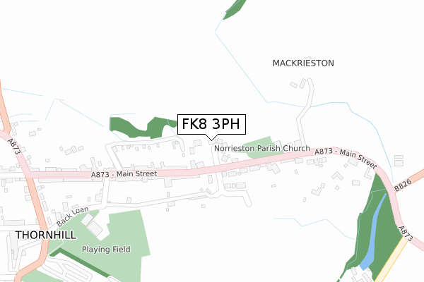 FK8 3PH map - large scale - OS Open Zoomstack (Ordnance Survey)