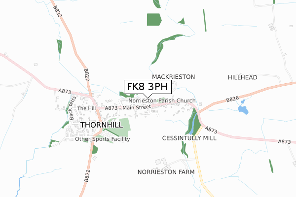 FK8 3PH map - small scale - OS Open Zoomstack (Ordnance Survey)