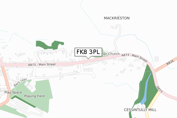 FK8 3PL map - large scale - OS Open Zoomstack (Ordnance Survey)