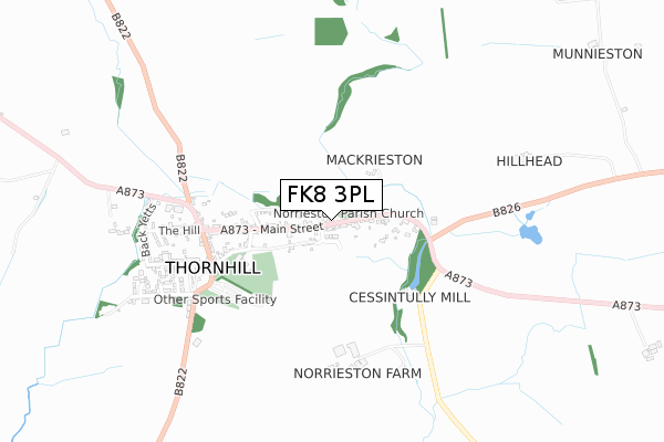 FK8 3PL map - small scale - OS Open Zoomstack (Ordnance Survey)