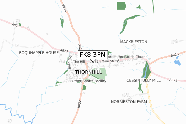 FK8 3PN map - small scale - OS Open Zoomstack (Ordnance Survey)