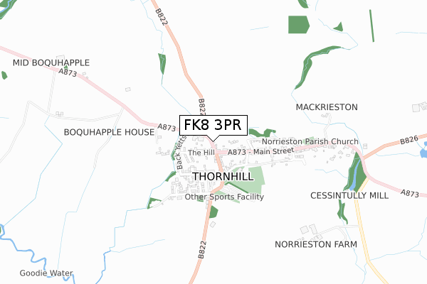 FK8 3PR map - small scale - OS Open Zoomstack (Ordnance Survey)