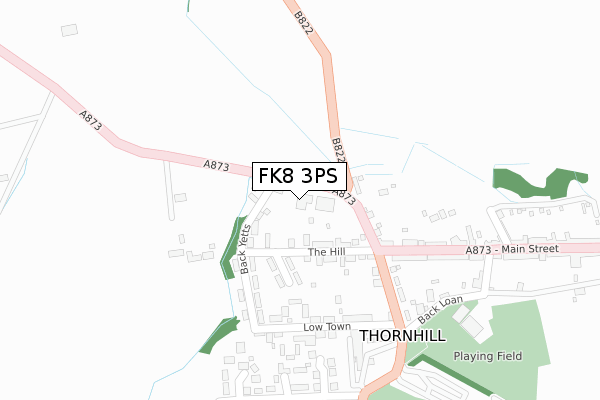 FK8 3PS map - large scale - OS Open Zoomstack (Ordnance Survey)