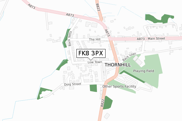 FK8 3PX map - large scale - OS Open Zoomstack (Ordnance Survey)