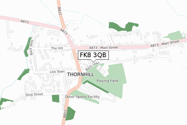 FK8 3QB map - large scale - OS Open Zoomstack (Ordnance Survey)